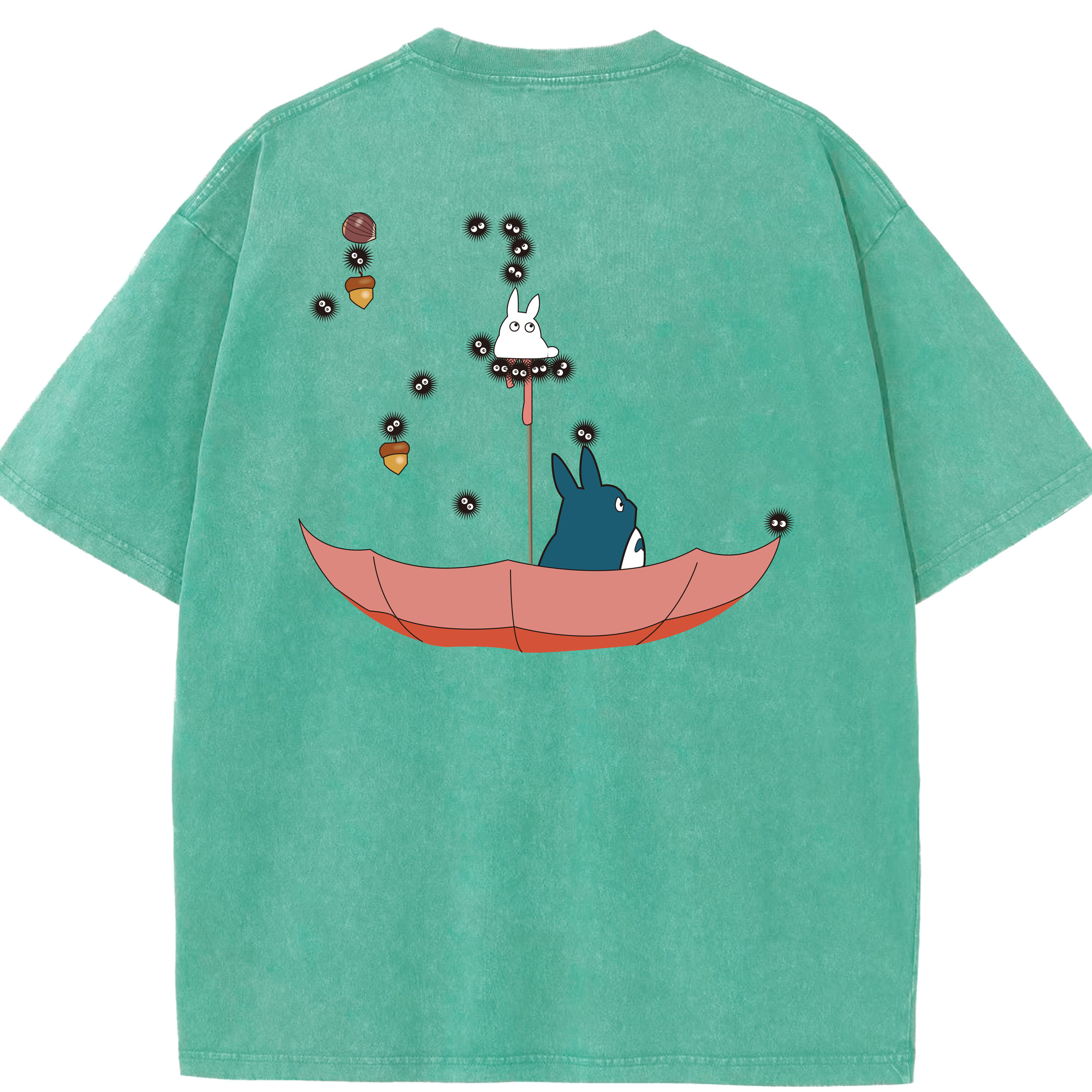 （画像用） となりのトトロ 草壁メイ 草壁サツキ My Neighbor Totoro Satsuki Kusakabe Mei Kusakabe 綿100% ヴィンテージ風 半袖Tシャツ（背面プリント）